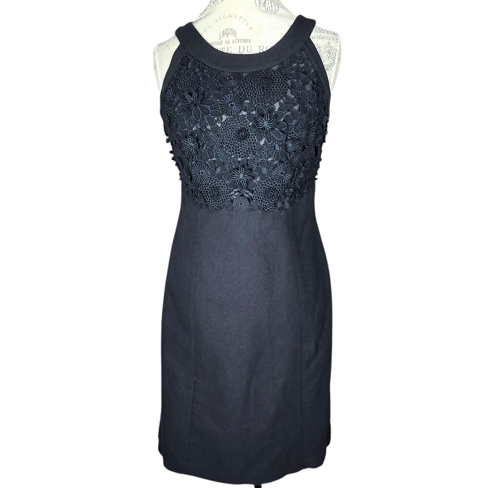 Anthropologie Postmark Dress Womens 8 Oleander Floral 3D‎ Linen Cocktail Wedding